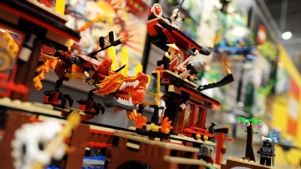 The Lego Ninjago set is displayed at the Toy Fair 2011 on 15 February 2011 at the Javits Center in New York.