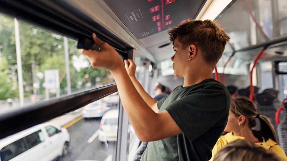 Pupil on school bus