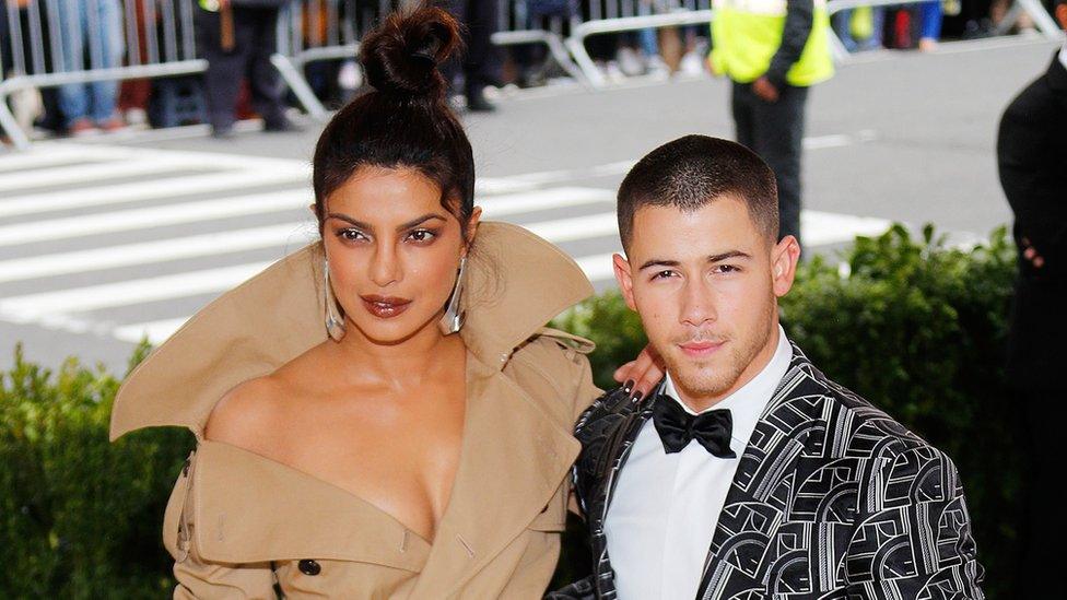 Priyanka Chopra and Nick Jonas attending the Met Gala on May 1, 2017 in New York City.