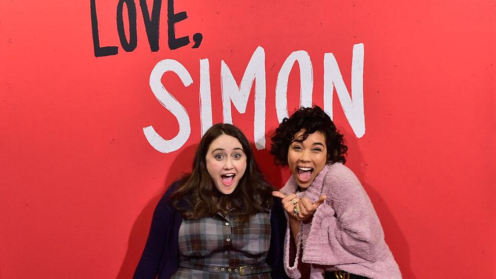 Becky Albertalli and actress Alexandra Shipp, who plays Abby