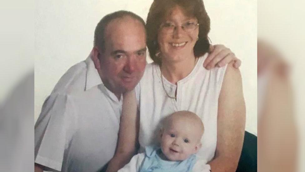 Yvonne pictured with her late husband and her son.