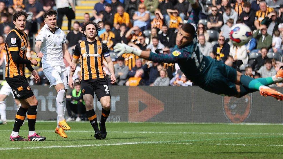 Luke Cundle yn sgorio yn erbyn Hull City
