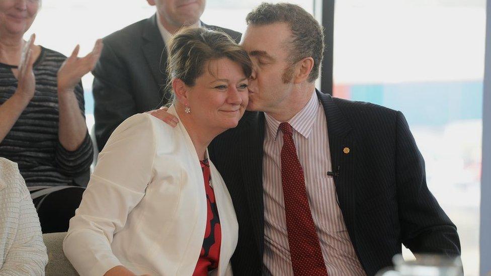 Leanne Wood and Adam Price at an event in 2016