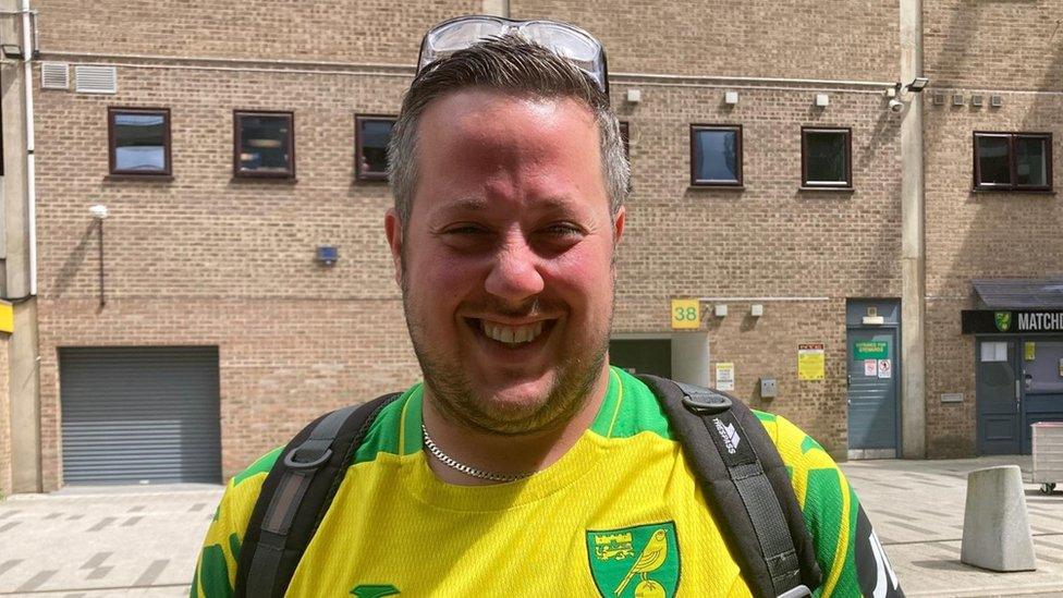 Wesley Stokes, pictured outside Carrow Road stadium