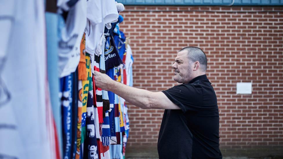 Scarves outside Gigg Lane