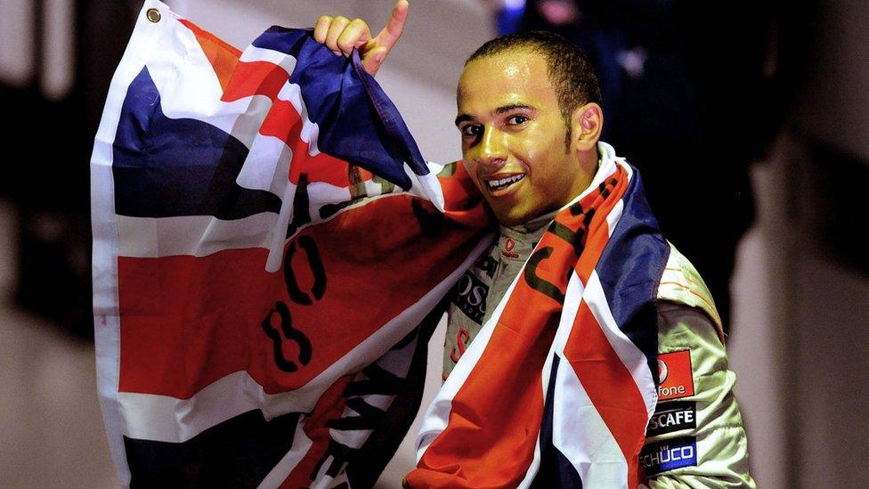 Lewis Hamilton in 2008 after winning his first world title