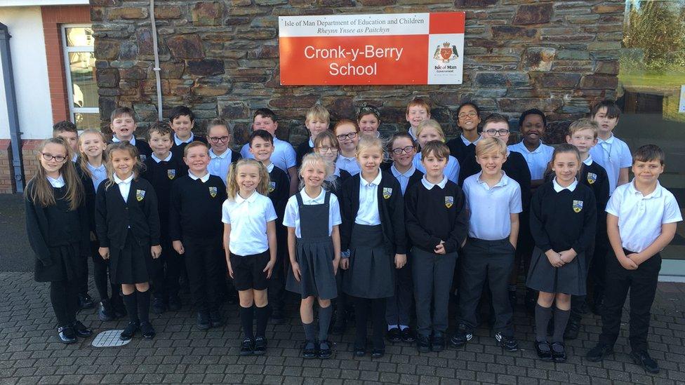 Pupils at Cronk y Berry Primary School in Douglas