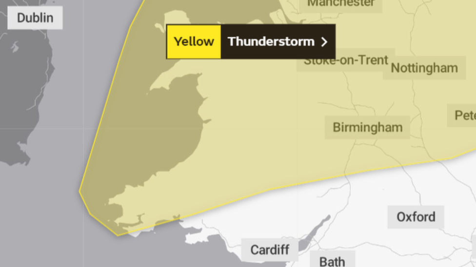 Yellow weather warning for Wales