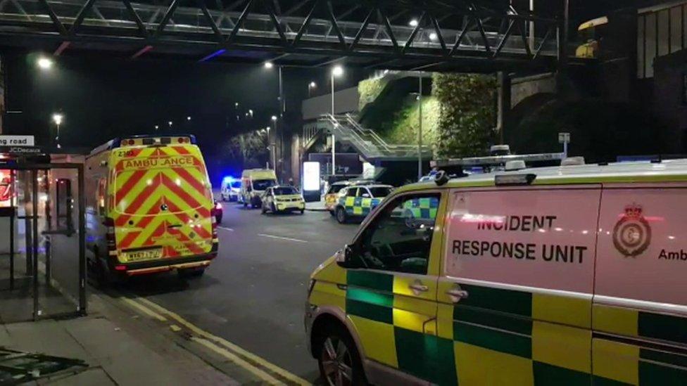 Police activity at Deansgate -Castlefield