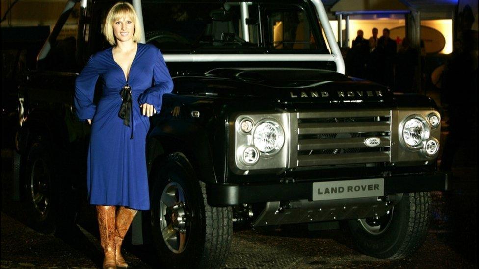 Zara Phillips and a Land Rover