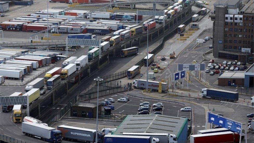 Lorries at Dover