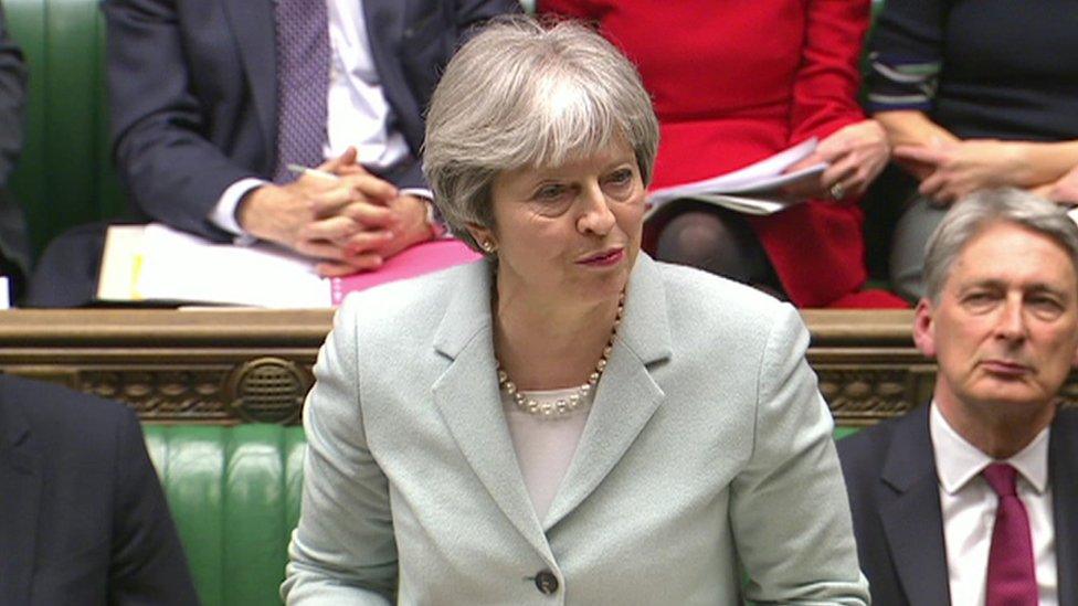 Theresa May speaking in Commons