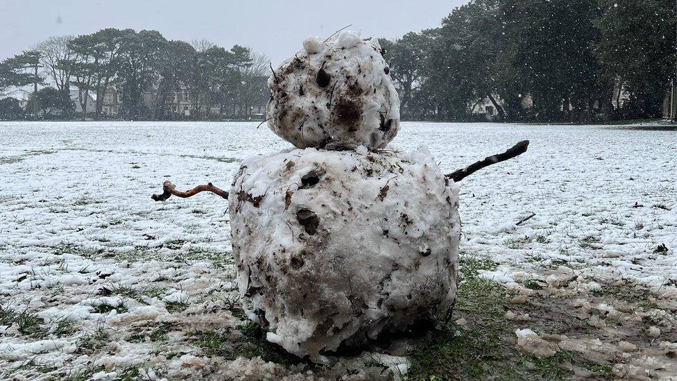 A snowman in Weston-super-Mare