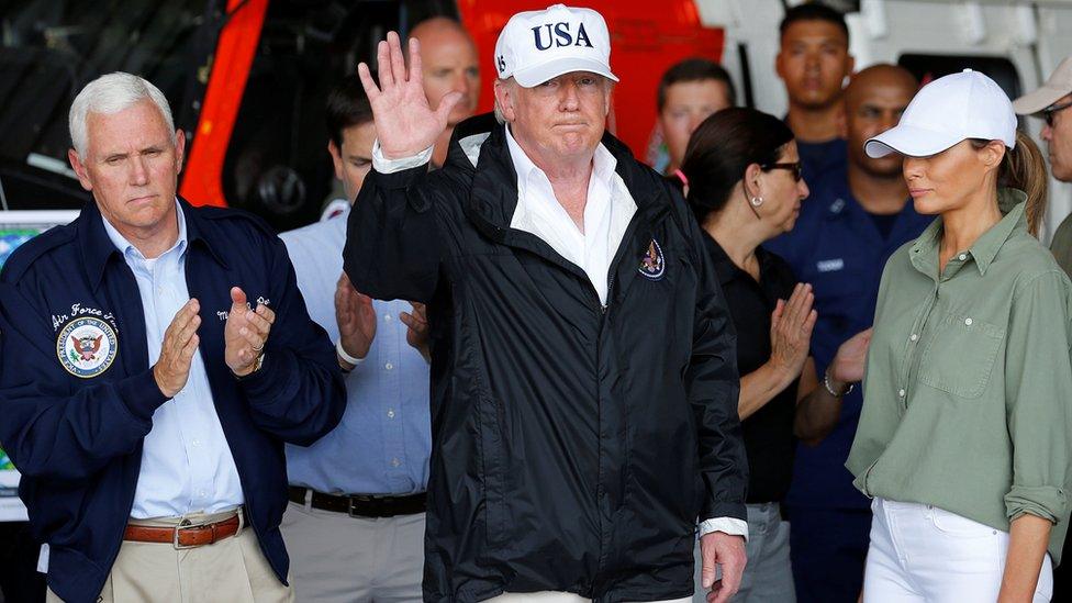 Mike Pence, Donald Trump, and his wife Melania in Fort Myers