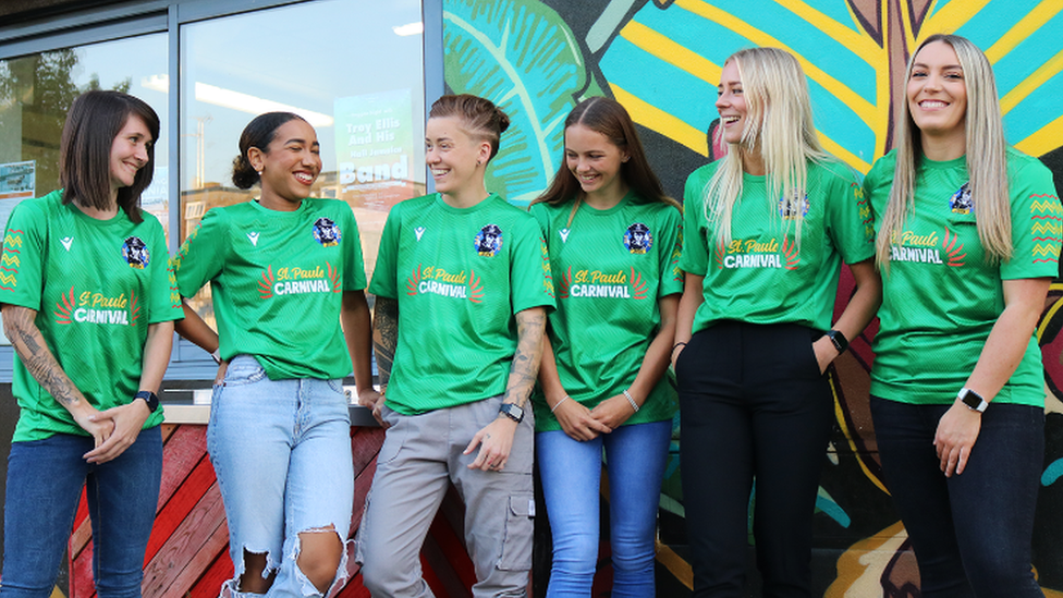 Gas Girls in their new shirts