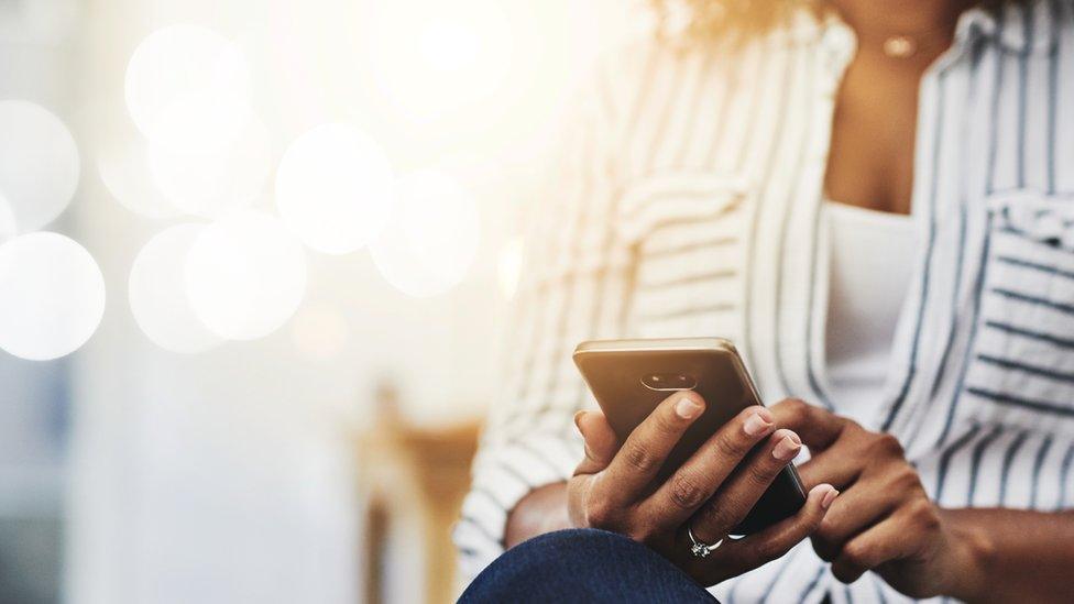 Woman using a smartphone