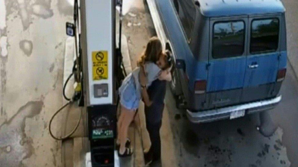 CCTV footage of Lucas Fowler and Chynna Deese embracing.