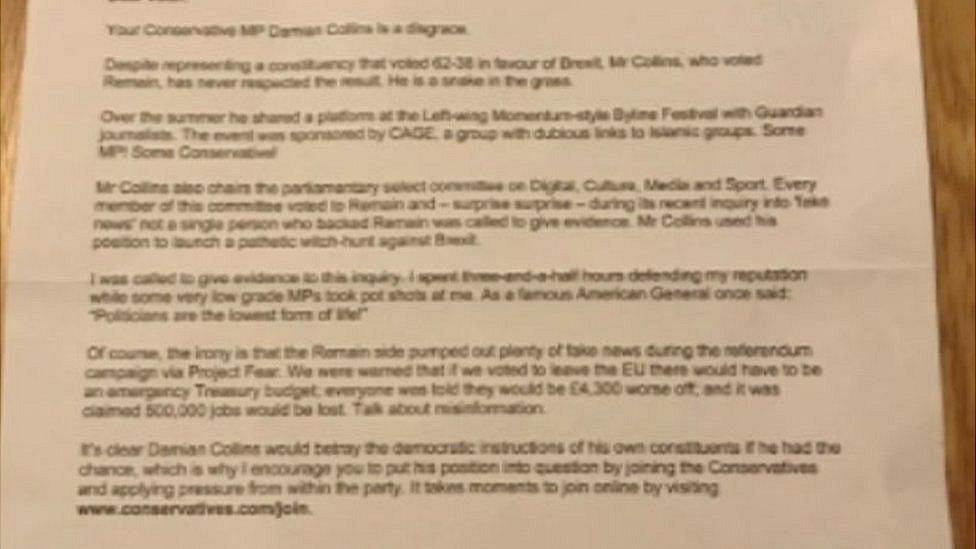 Letter from Arron Banks