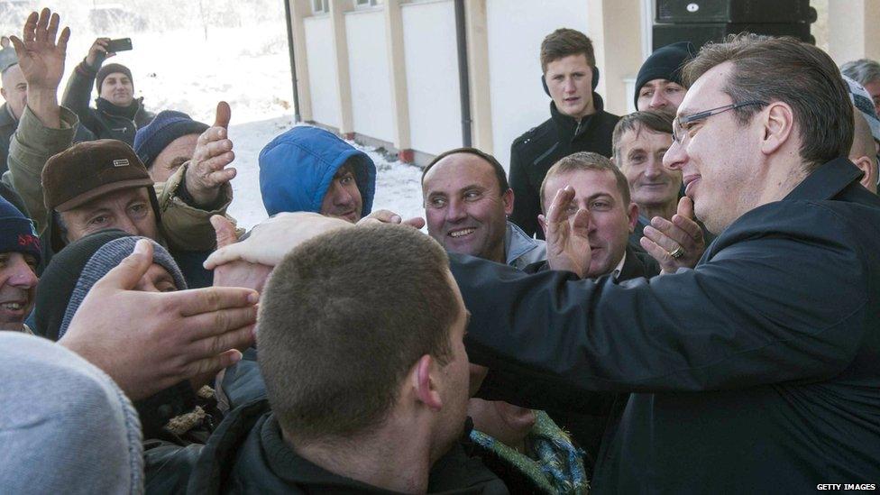 Alexander Vucic in northern Kosovo (Jan 2015)