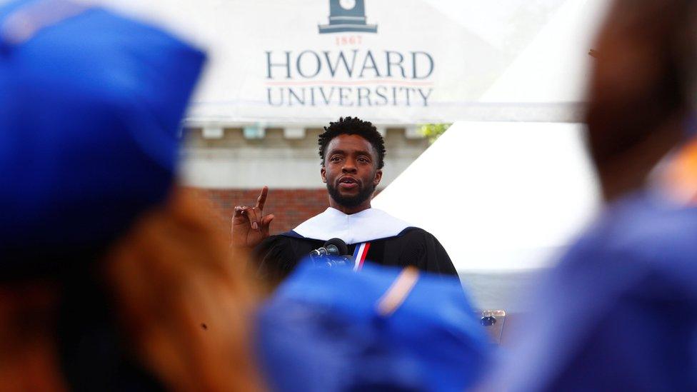 Chadwick Boseman at the commencement address