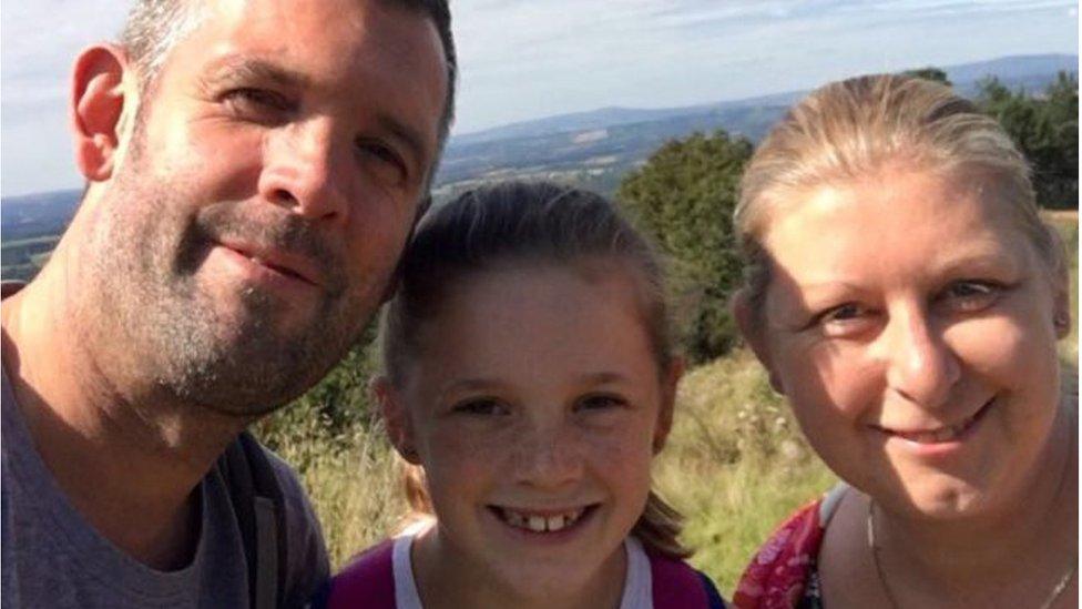 Graham Hyde with his daughter Grace and wife Joanne