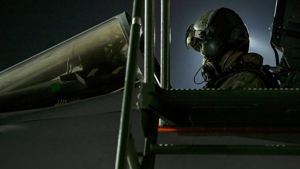 Tornado pilot in cockpit