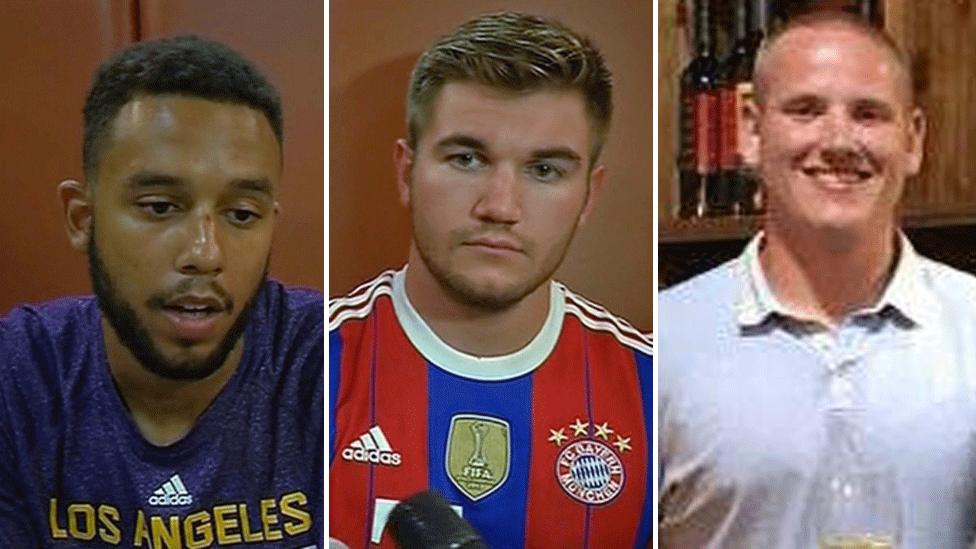 Anthony Sadler, Alek Skarlatos and Spencer Stone (L-R)