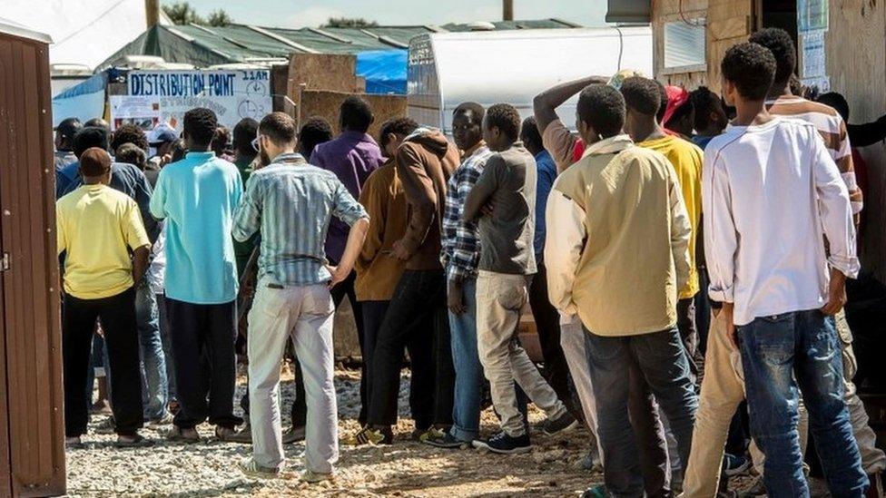 Migrants at the Jungle in Calais