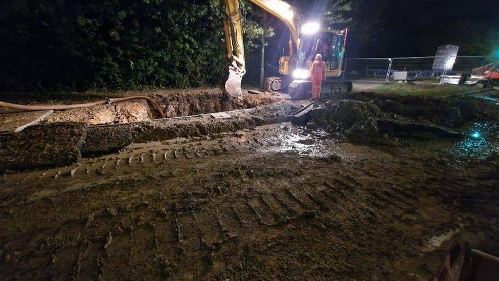 Work underway to repair the water main