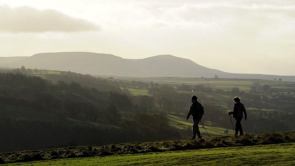 Walkers in the Yorkshire Dales