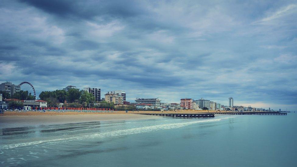 A view of Jesolo beach from the sea