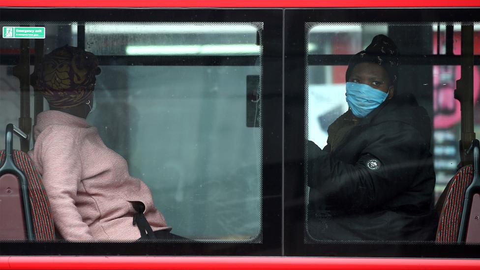 Bus passengers in London