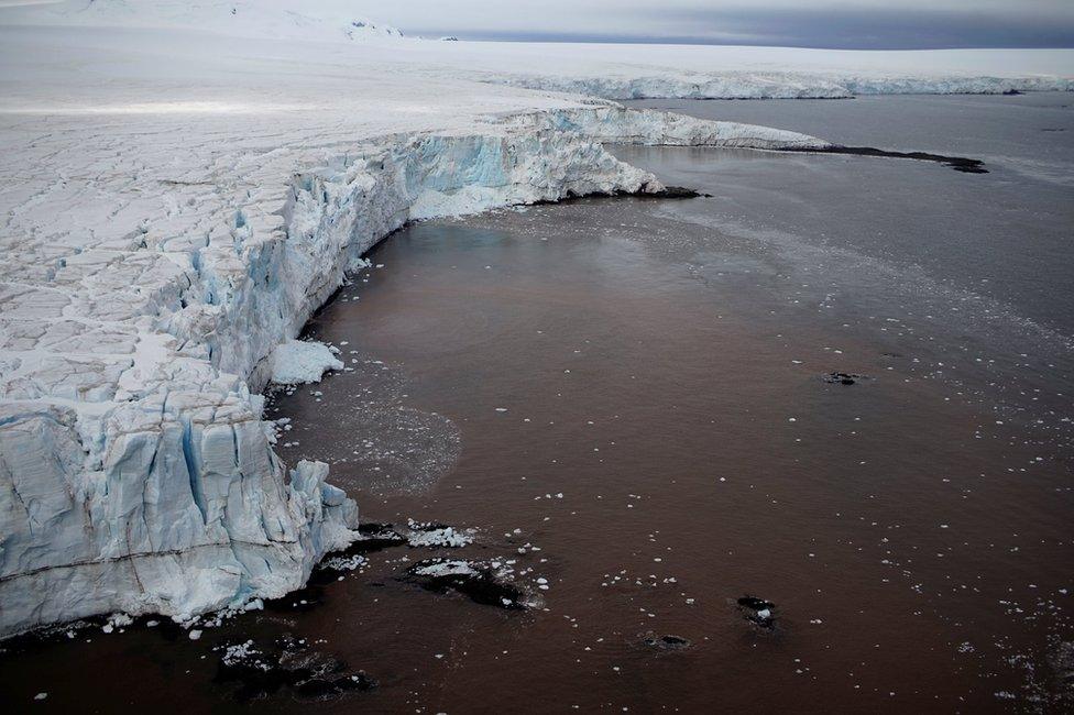 The edge of Antarctica seen from above