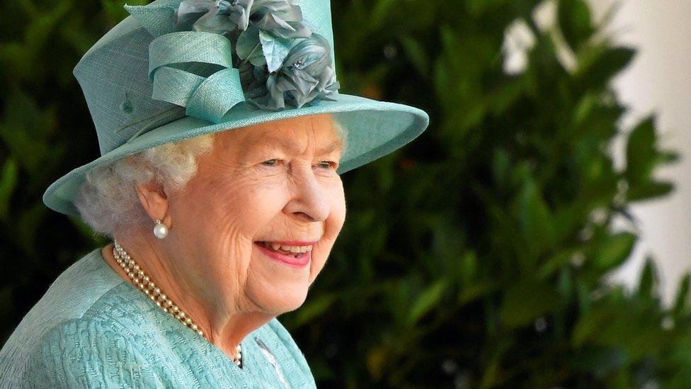 Queen Elizabeth II at the ceremony at Windsor Castle