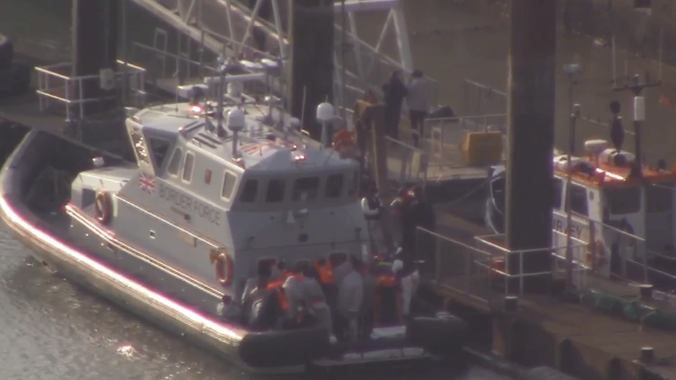 Migrants arriving in Dover