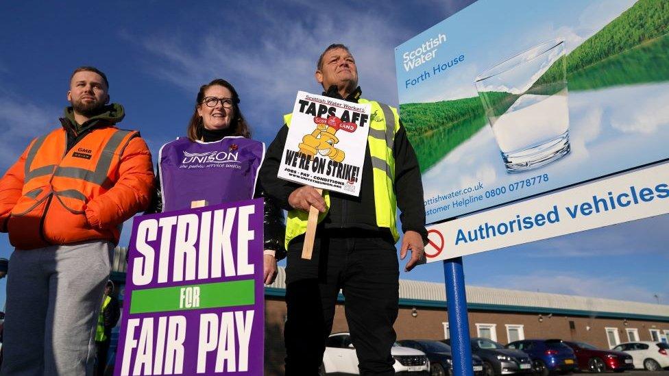 scottish water striking workers