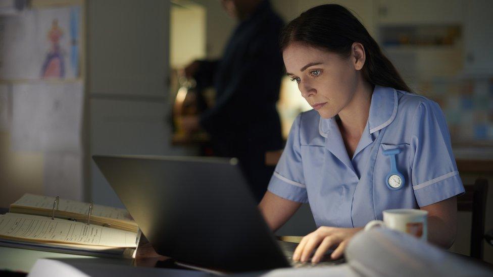 A nurse working a night shift