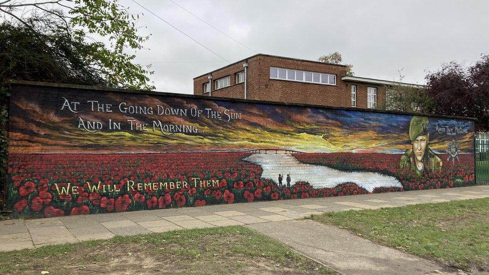 A mural at Westbourne Academy for Aaron McClure