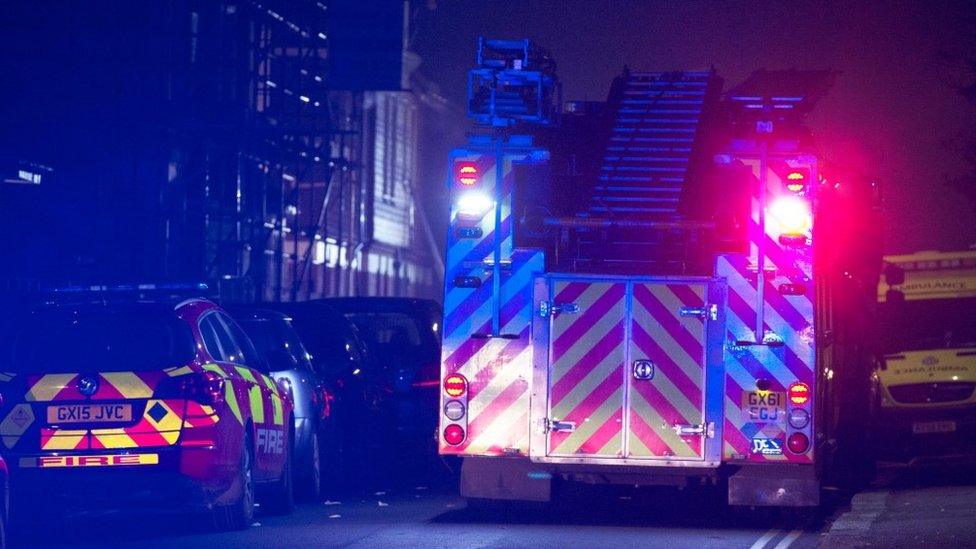 The scene of the blaze