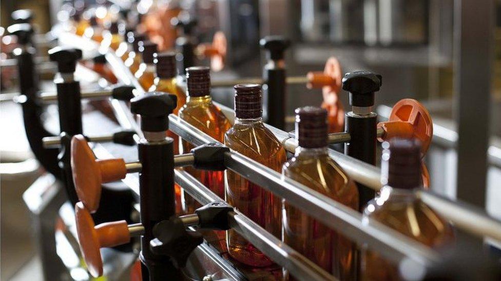 Whisky bottling line