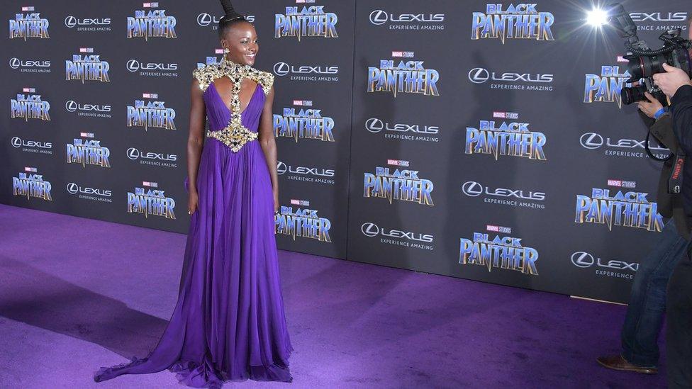 Lupita Nyong'O at the Black Panther premiere