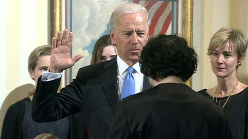 Vice-President Joe Biden takes the oath of office