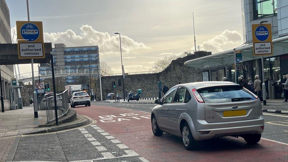 Car on restricted road