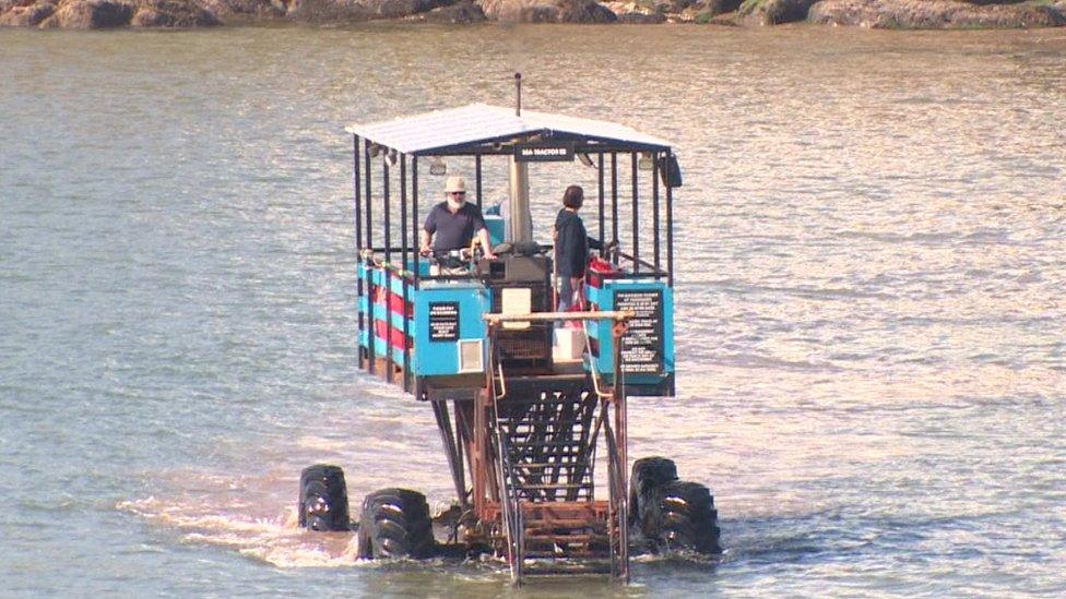 Sea tractor at Burgh Island