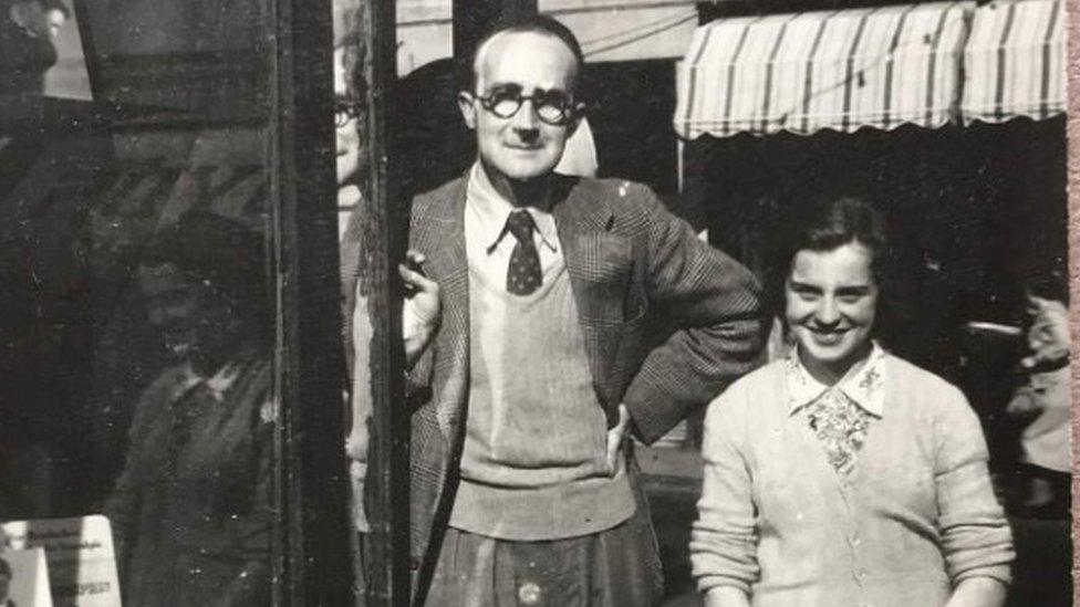 Sadie Jefferson (then Douglas) pictured in September 1951 with pharmacist John W. (Jack) McConaghy