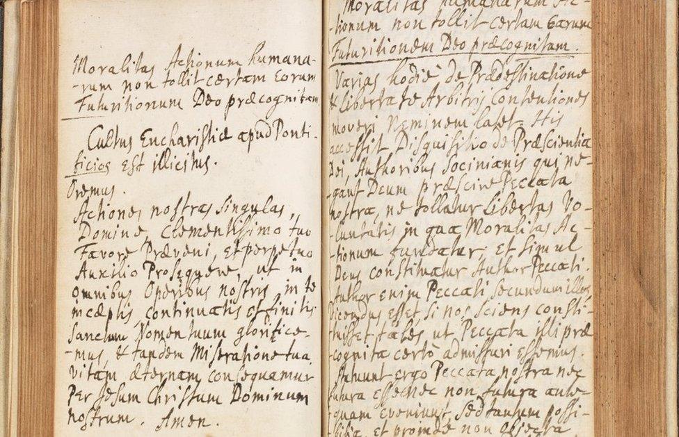 Notebook of Newton's writings