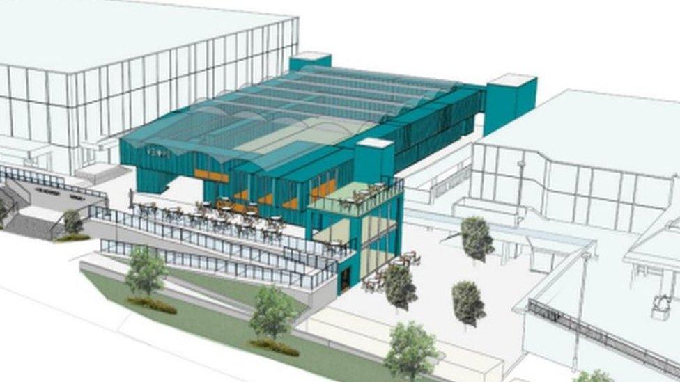 Artist's impression of the development between the Odeon cinema and the O2 Academy in Sheffield