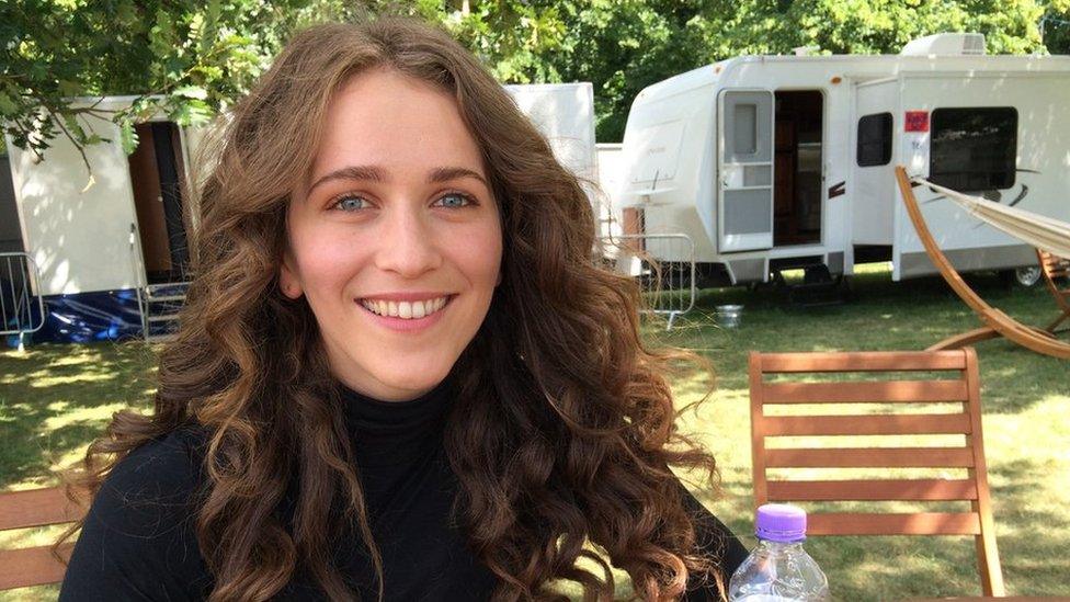 Rae Morris backstage at the gig in Hyde Park