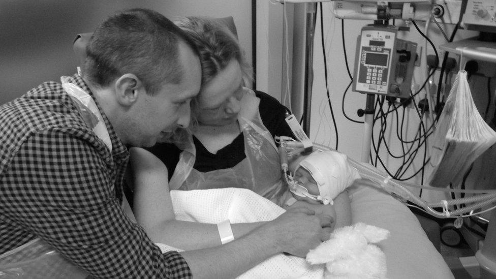 Dan and Amanda Wood with their baby daughter Layla