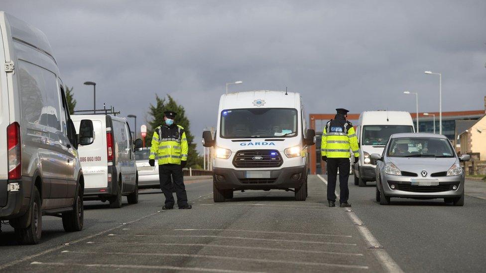 Checkpoint near Drogheda on Monday 8 February 2021